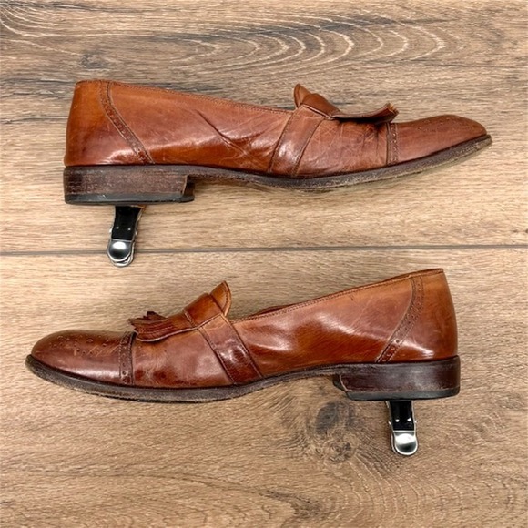 Bostonian Florentine Mens Size 8 Brown Leather Vintage Monk Strap Kiltie Loafers - Picture 7 of 10